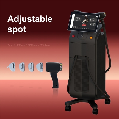 Máquina de remoção de cabelo de diodo laser de 1800W profissional de 808nm com tamanho de ponto trocável