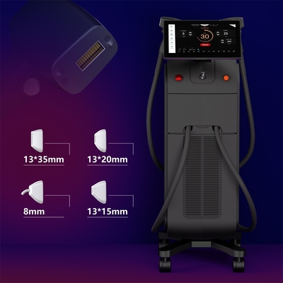Máquina de remoção de cabelo de diodo laser de 1800W profissional de 808nm com tamanho de ponto trocável