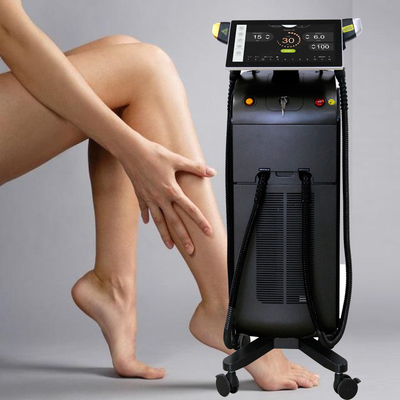 Treinamento detalhado Dispositivo de remoção de cabelo a laser de diodo de 15 polegadas e 4 comprimentos de onda com tela sensível ao toque