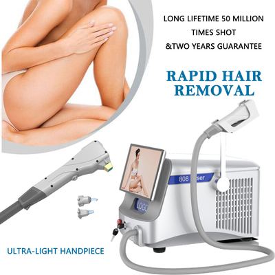 Máquina de remoção de cabelo por laser de fibra portátil / Máquina de laser de diodo 808 para salão de beleza
