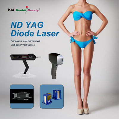 2 em 1 Máquina de Diodo a Laser Remover Tatuagens Portáteis e Estacionárias 810nm 808nm Q-Switched ND Yag Diode Laser 810nm