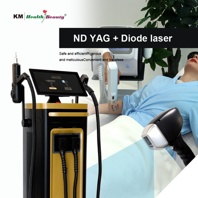 2 em 1 Máquina de Diodo a Laser Remover Tatuagens Portáteis e Estacionárias 810nm 808nm Q-Switched ND Yag Diode Laser 810nm
